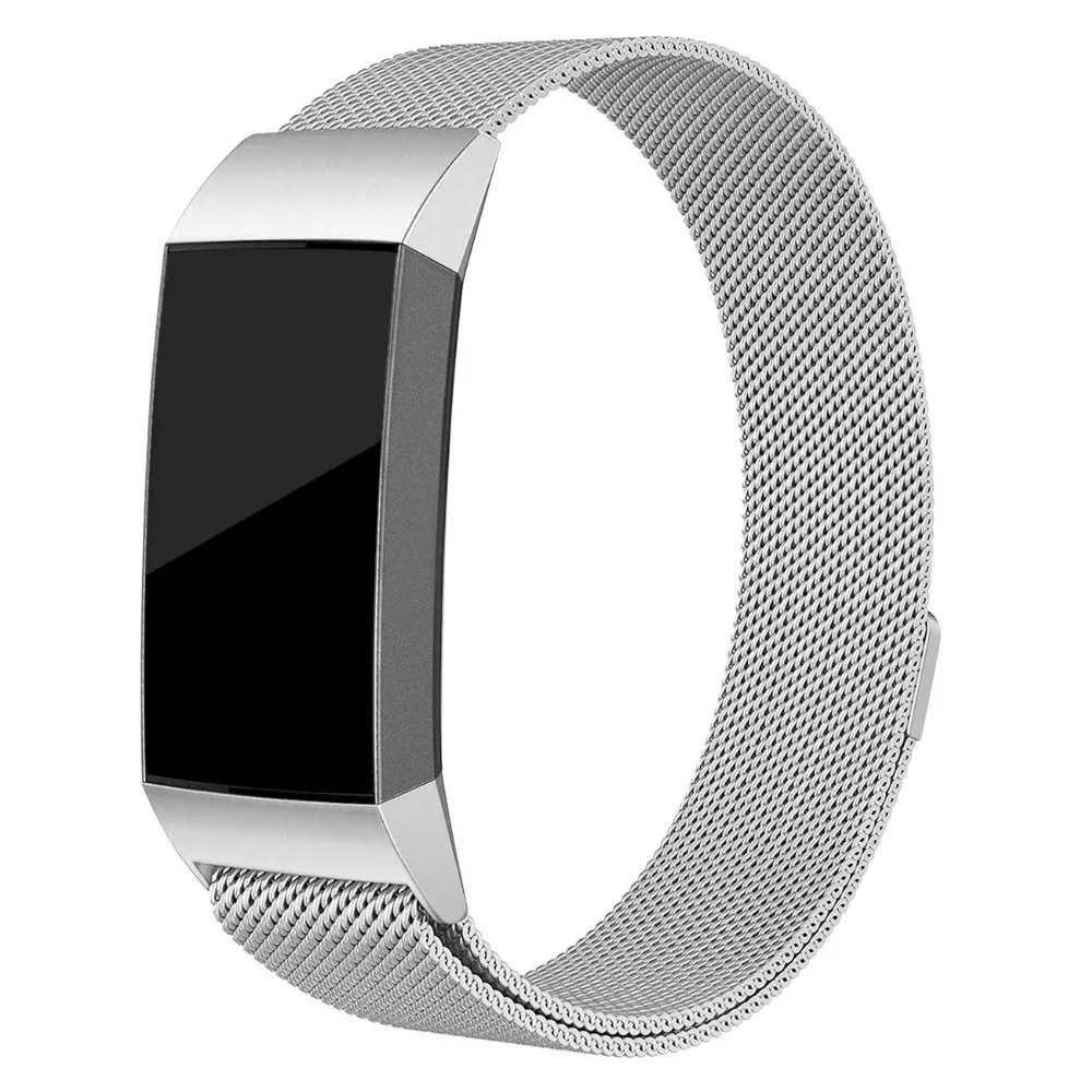 Новая мода магнитная сетка петля ремешок для Fitbit Charge 3 из нержавеющей стали сменный ремешок для наручных часов металлический браслет ремешок