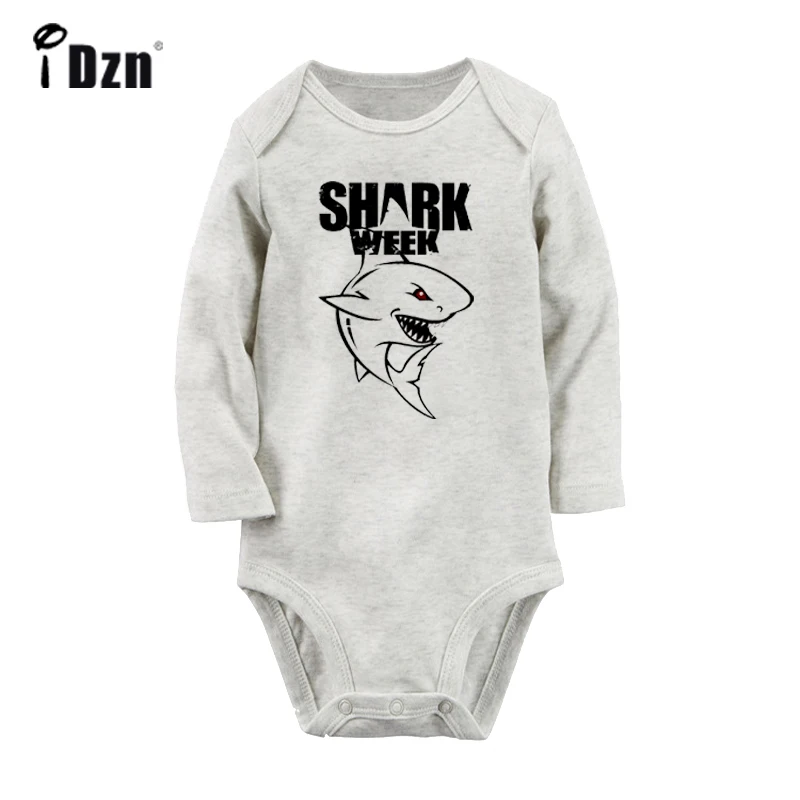 

Мультяшная неделя акулы я пережила это неделю здесь Акула свирепый дизайн акулы Новорожденный ребенок комбинезон для малышей комбинезон о...