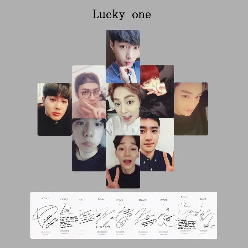 Фотокарта KPOP EXO K M EX'ACT MONSTER LUCKY ONE альбом Чан Ёль баек Хюн с собственной подписью