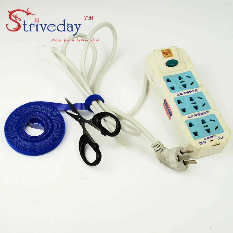 5 м/рулон волшебный кабельный зажим волшебная пряжка ширина 1 см линия на липучке