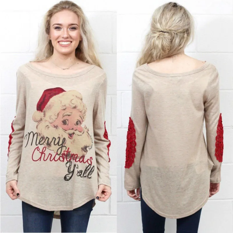 Милая Рождественская футболка для мамы и дочки топы одинаковые комплекты семьи