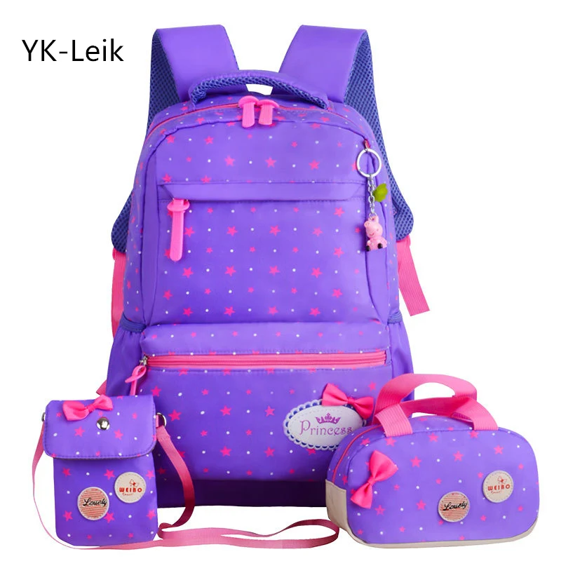 purple YK-Leik, принт со звездой, детские школьные сумки для девочек, подростковые рюкзаки, Детские ортопедические школьные сумки, рюкзак mochila infantil - Цвет: purple