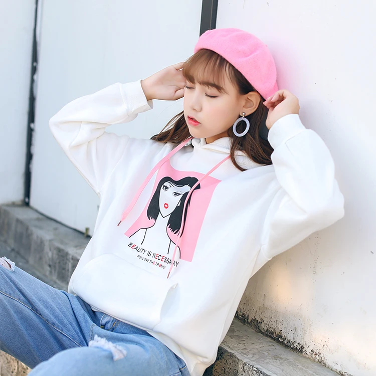 Осень и зима спортивный стиль плюс бархатные толстовки с капюшоном женские