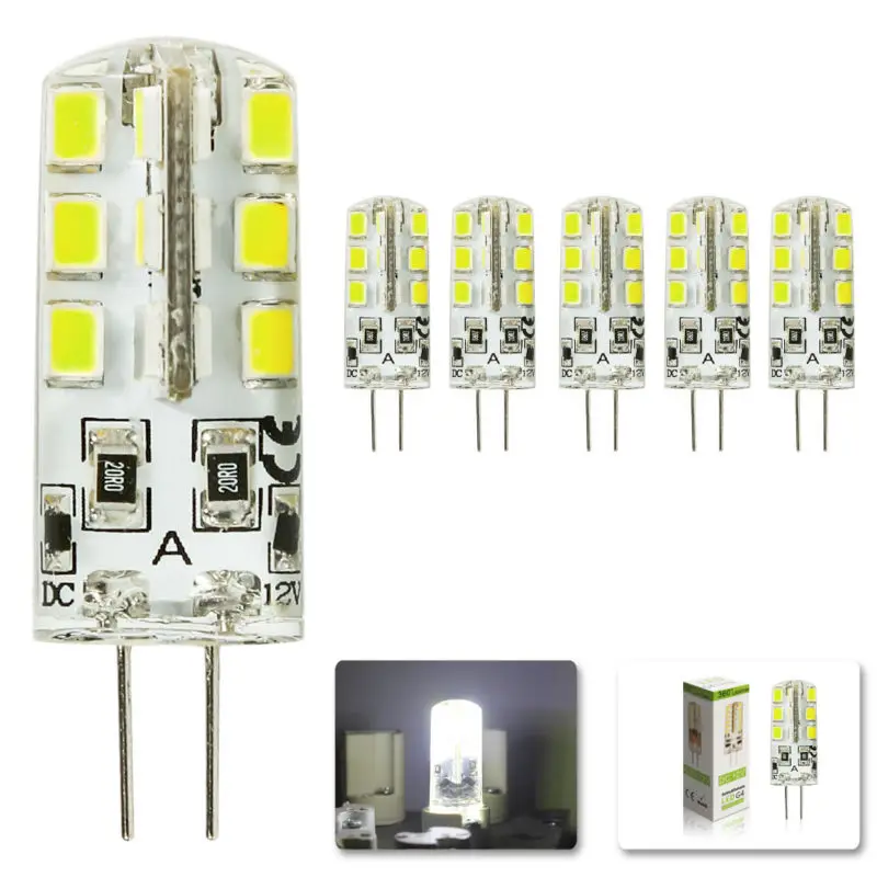 5 шт./лот светодиодная G4 2835 SMD 6 Вт AC/DC 12V 24LED лампа галогенная g4 Светодиодные лампы 12v