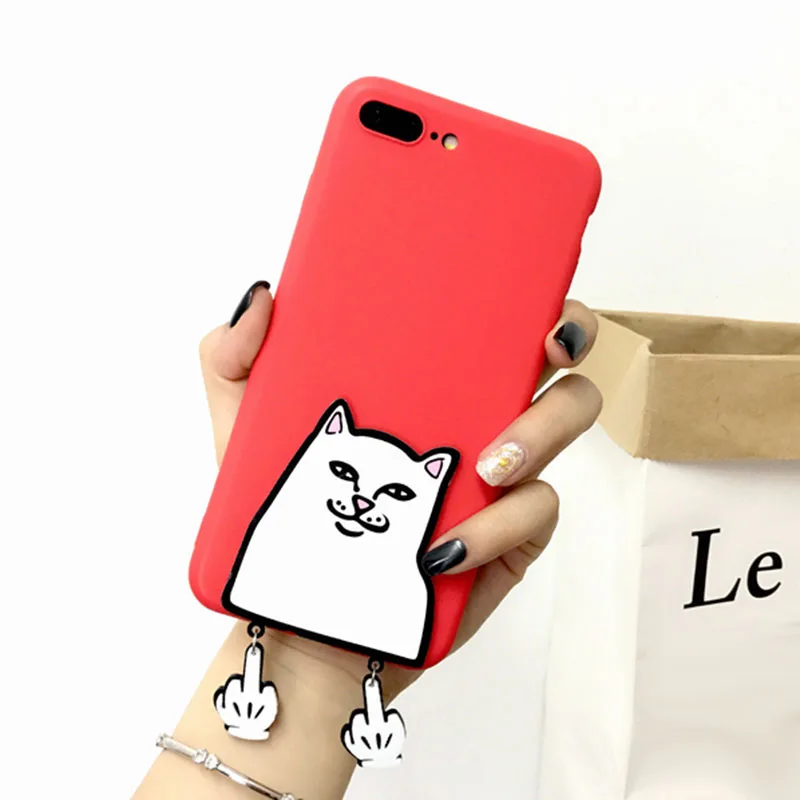 Для Xiaomi A1 5 5S Plus 5X 6 6X Mix 2 2S Max 3D чехол милый мультяшный средний палец Кот Чехол