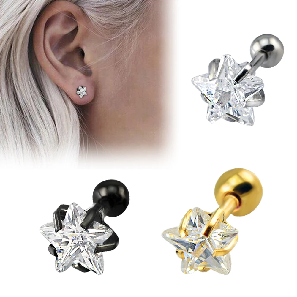 Женские серьги гвоздики из нержавеющей стали с фианитом 3 8 мм|fashion stud earrings|stud