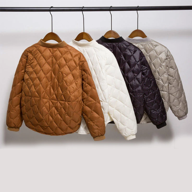 Зимние женские пуховисветильник кое пальто на утином пуху короткая черная