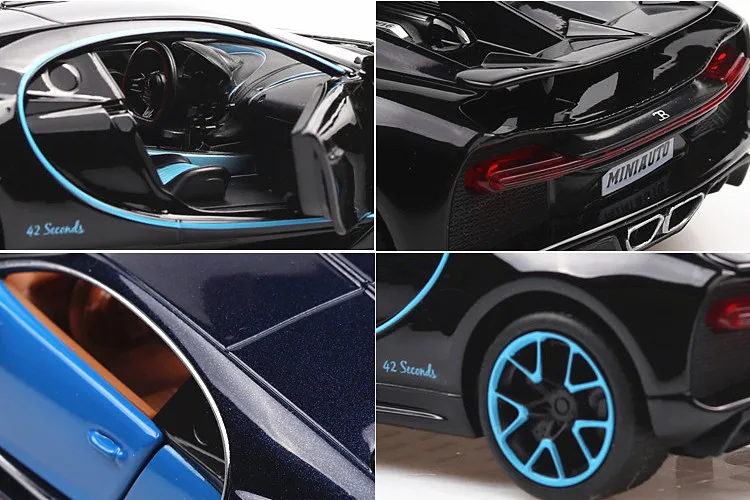 1:32 литая под давлением модель автомобиля из металлического сплава Bugatti Chiron Модель гоночного автомобиля звуковой светильник для двери игрушка для детей подарок