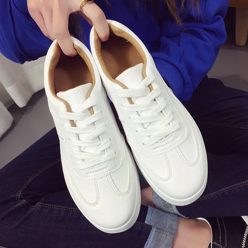 Кроссовки женские кожаные на платформе плоская подошва криперы повседневная