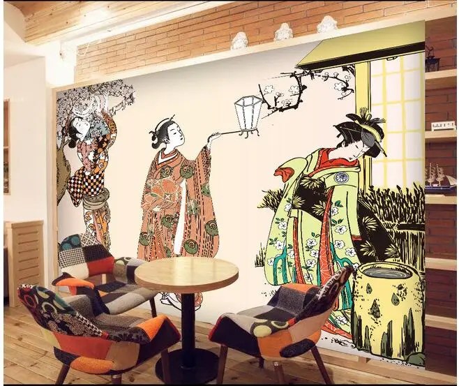 Настенные 3d обои на заказ нетканые настенные стикеры в стиле древней японской