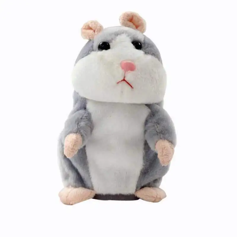 Grey Hamster 15 см Прекрасный говорящий хомяк говорящий звук Запись Повтор плюшевое животное Kawaii хомяк игрушки для детей подарки на день рождения - Цвет: Grey Hamster