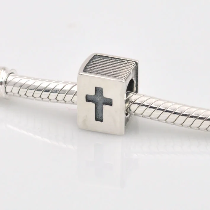 Fits Pandora Charms Bracelet Bible Book Cross Bead 925 Sterling Silver Beads Jewelry Making DIY Bracelets Necklaces &amp Pendants |