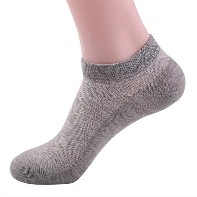 grey 5 пар/лот мужские модные носки из чистого хлопка Большие размеры EU39-44 US8-10 с низким вырезом высокого качества мужские носки - Цвет: grey