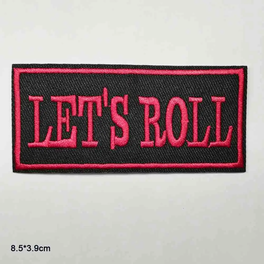 LETS ROLL Необычные вегетарианские красные буквы слова свободы тема США новинка Железная на вышитой одежде нашивки для одежды - Цвет: LETS ROLL