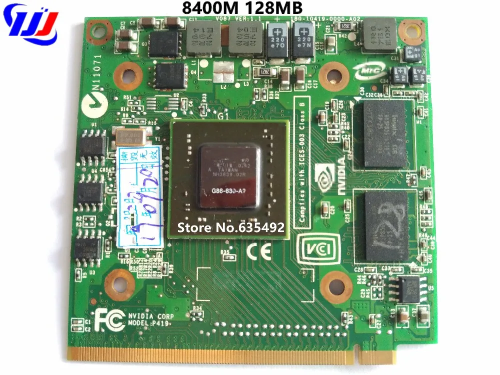 Для n Envy GeForce 8400MGS 8400M GS MXM IDDR2 128MB видеокарта для A c er s pire 5920G 5920 5520G 4520G 7520G 7720G|card card|card