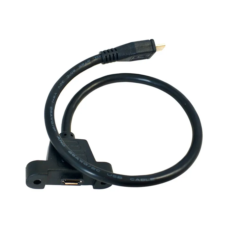 Micro-USB 5pin Micro USB 2 0 Штекерный разъем для Женский удлинитель 30 см 50 с отверстием