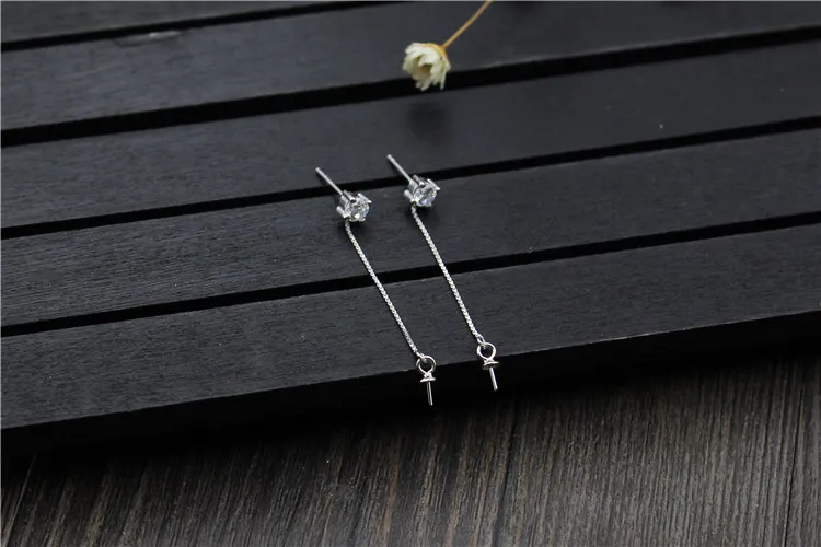Серьги подвески из серебра с цирконом 2 шт.|Серьги-подвески| |
