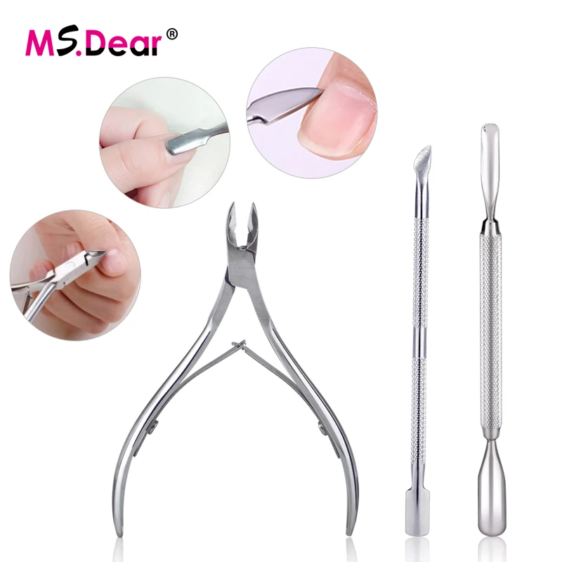 3 шт./компл. Нержавеющая сталь щипчики для кутикул жидкость снятия кусачки