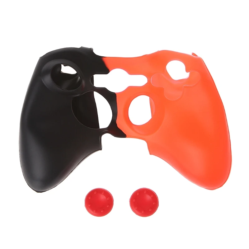 Black Red OOTDTY двухцветная силиконовая крышка джойстик гелевый Мягкий защитный чехол для xbox 360 контроллер геймпад - Цвет: Black Red