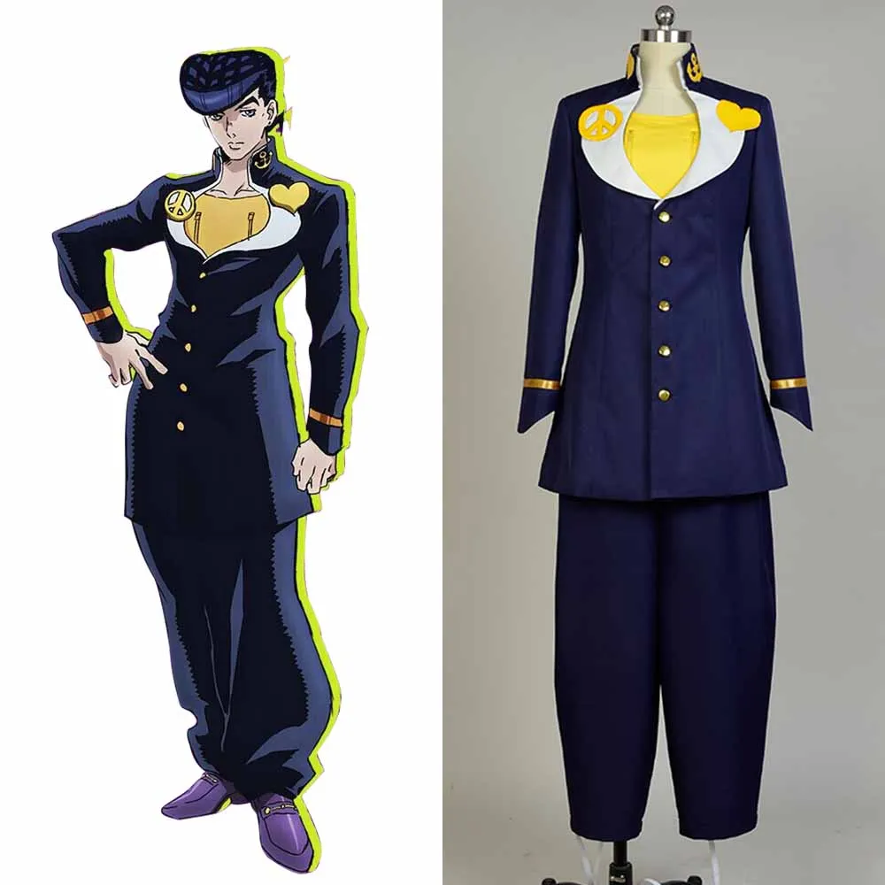 Приключения Джоджо Косплэй Josuke костюм по аниме Higashikata полный комплект униформы