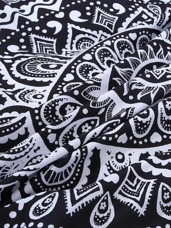 New Tribal Flowers Mandala 3 pieces Duvet Cover Set &amp Pillowcases White Bedding Bed linens | Дом и сад