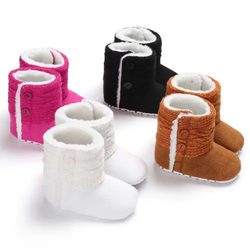 Сапоги для новорожденных девочек теплые зимние ботинки с мягкой подошвой