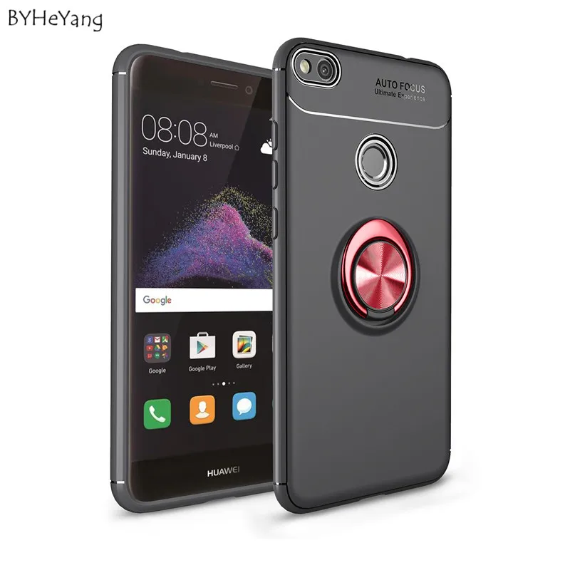 BYHeYang чехол для Huawei P8 lite 2017 чехлы с магнитным кольцом и адсорбцией автомобильный