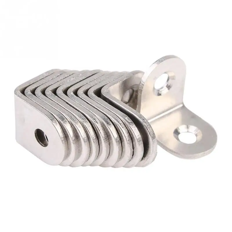 10pcs 2x2cm Steel Right Angle Bracket Corner Brace Joint 2 Holes Silver For Furniture fittings | Обустройство дома