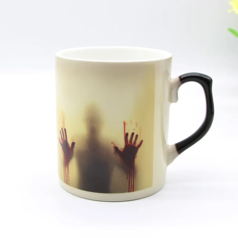 Кофейная кружка меняющая цвет зомби Термочувствительная чайная чашка подарок с