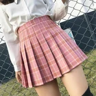Юбка женская плиссированная школьная в клетку, пикантная мини-юбка с завышенной талией, в стиле Харадзюку, лето 2020
