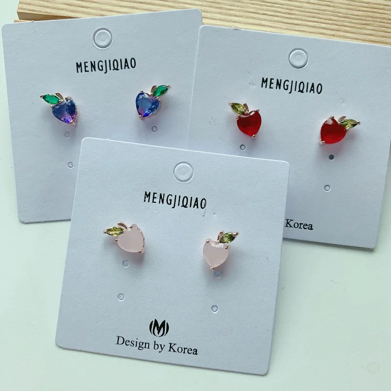 Женские асимметричные серьги MENGJIQIAO новые корейские циркониевые в форме сердца с
