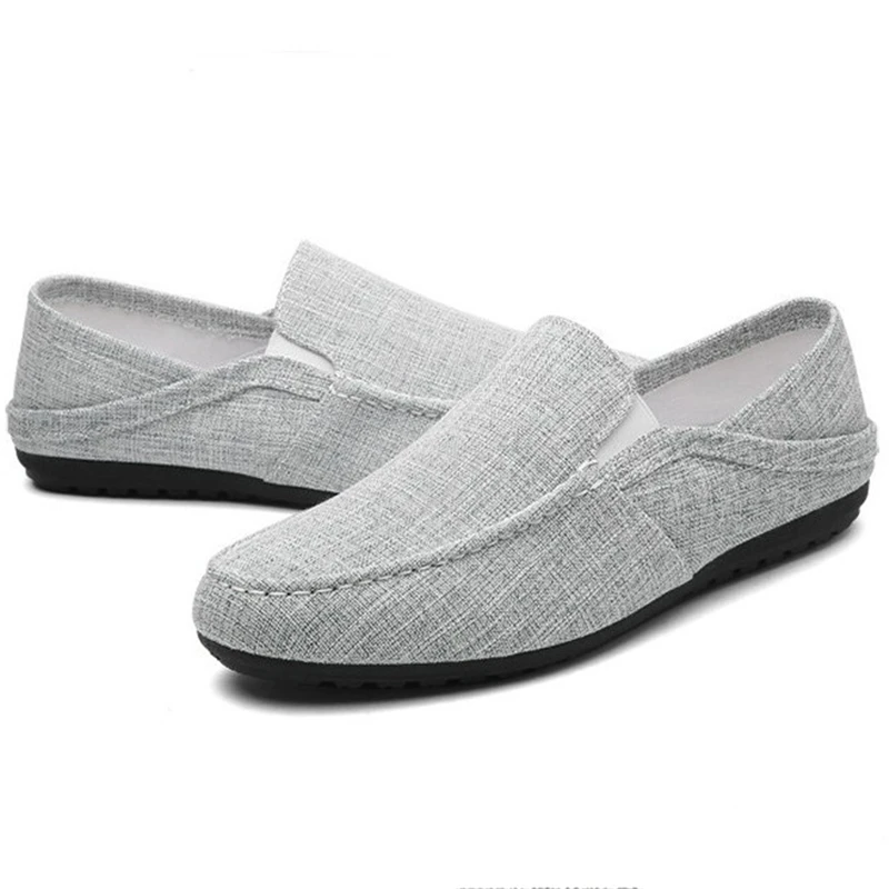 

Linen breathable male flat shoes 2018 new summer new casual driving shoes lightweight wear-resistant slippery lazy shoes 2019