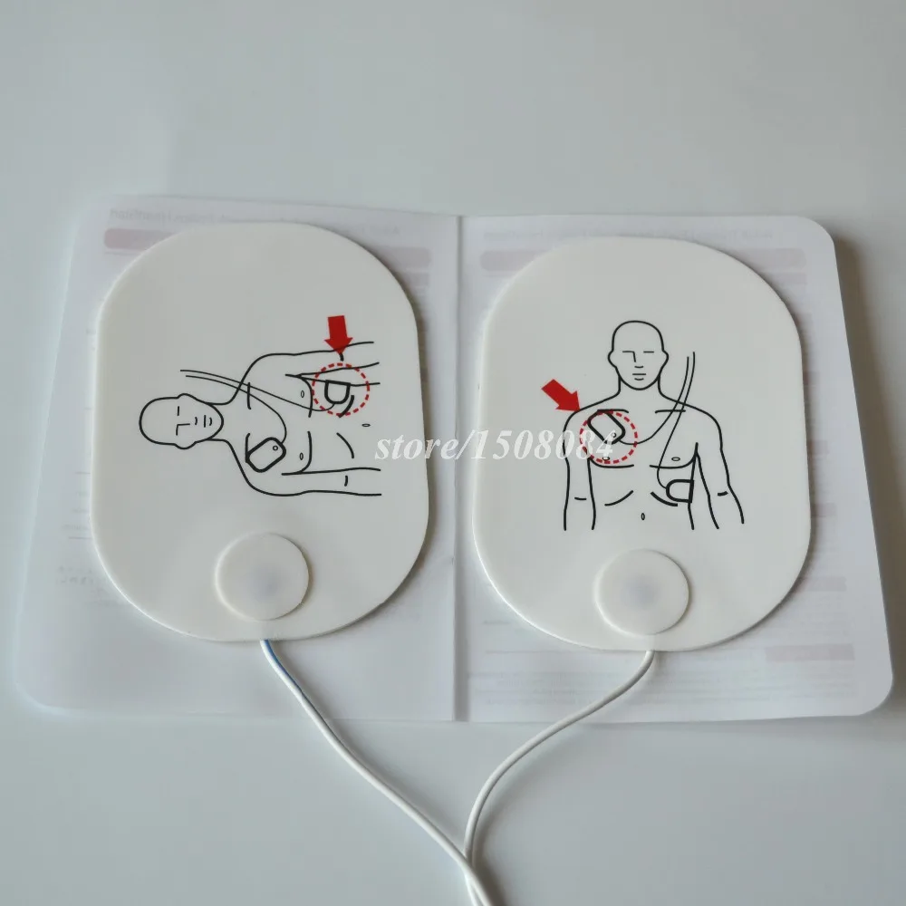 Новинка 1 пара взрослых AED заплата машина липкий проводящие прокладки с проводами