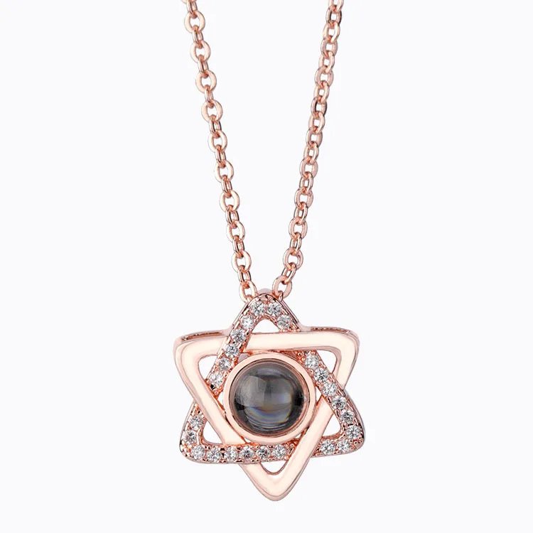 Rose Gold 6 SG новые творческие 100 языков я люблю тебя 520 ожерелья воспоминания о романтической любви заказной кулон чокер леди девушка подарок на день Святого Валентина - Окраска металла: Rose Gold 6