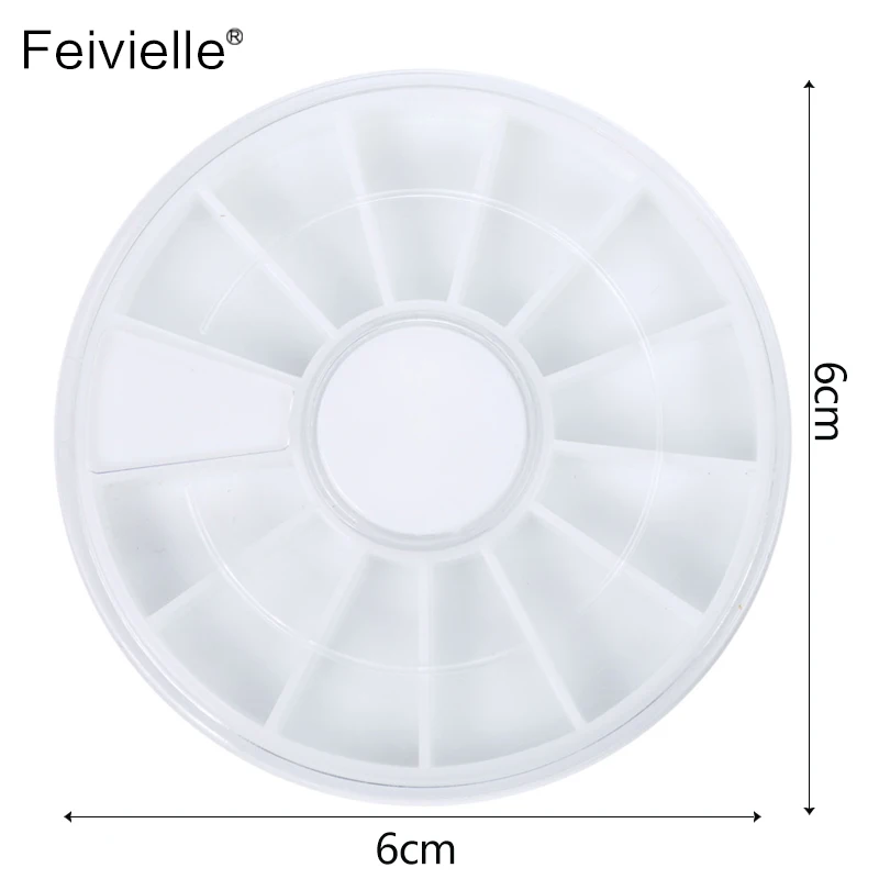 Feivielle 5 шт. 6 см пустая белая вращающаяся колесная коробка 12 ячеек чехол