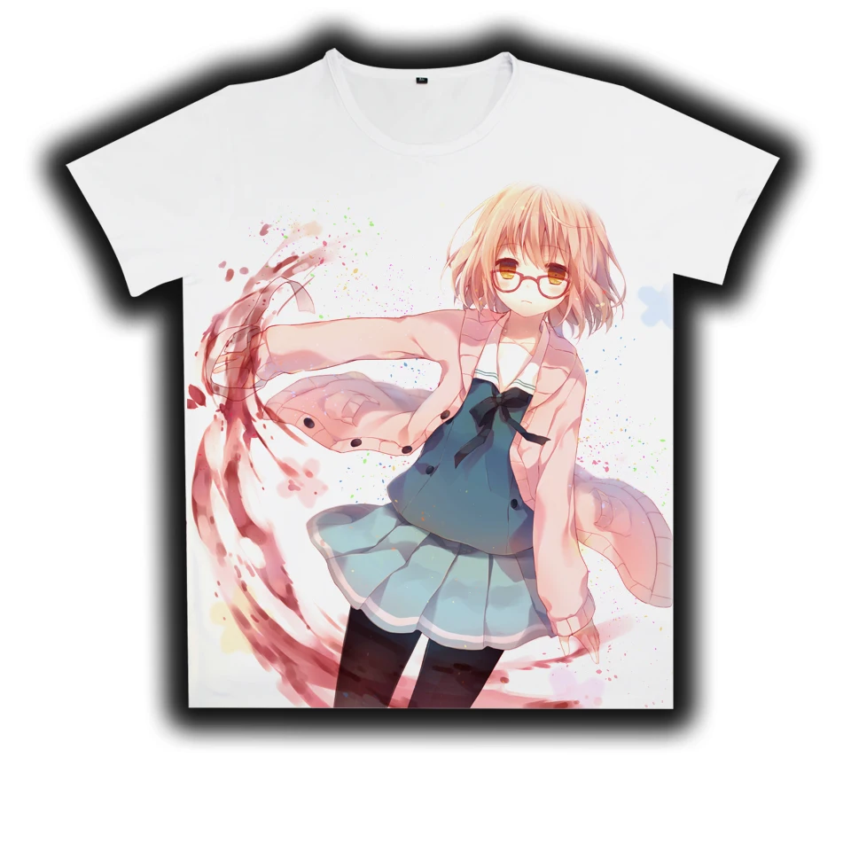 COYOUNG бренд аниме Kyoukai no Kanata Косплей костюм Kuriyama Mirai с принтом футболка из молочного