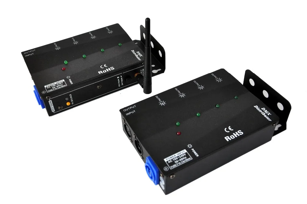 Различные методы установки 4DMX дистрибьютор с 2 4G беспроводной DMX высокого