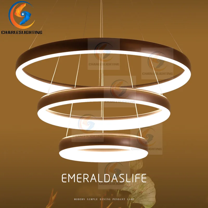 

CHARLESLIGHTING New Modern 2/3/5 Circle rings LED Pendant Lights For Living Room Dining room LED Lustre Pendant Lamp Hanging