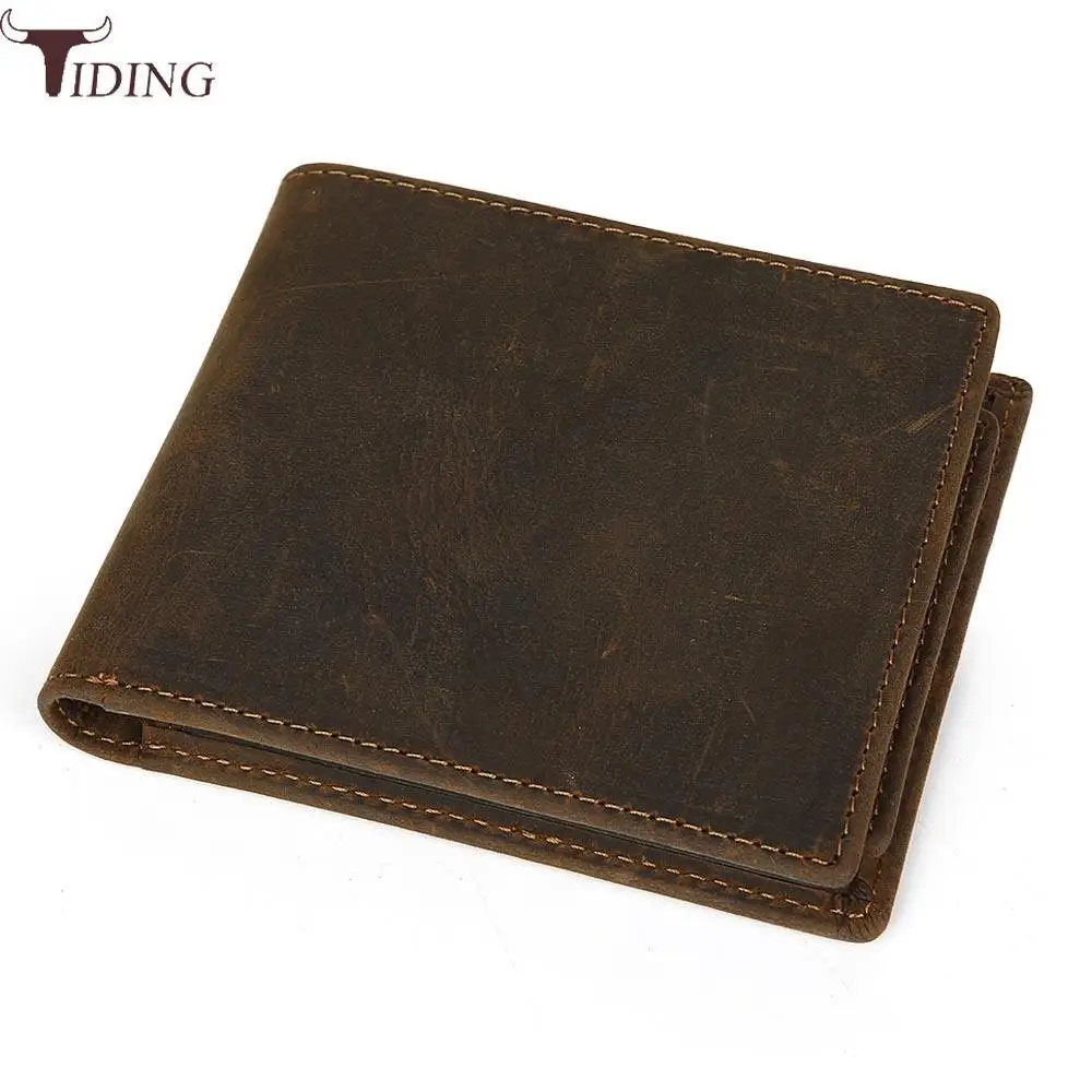 Дизайнерский кошелек Tiding из итальянской воловьей кожи короткий двойной бумажник