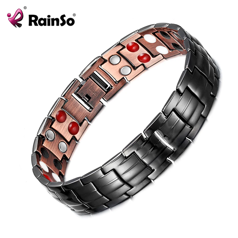 Мужской браслет RainSo двойной ряд магнитный пихта отрицательный ион германий