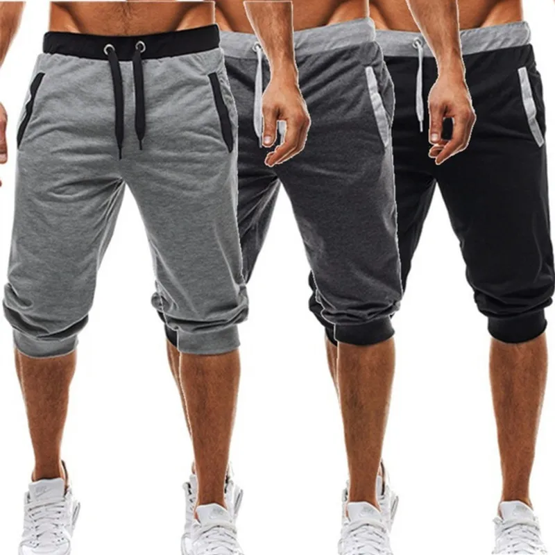

New design Mens gym shorts Run jogging sports Fitness bodybuilding Sweatpants male workout training Brand Knee Length short pan