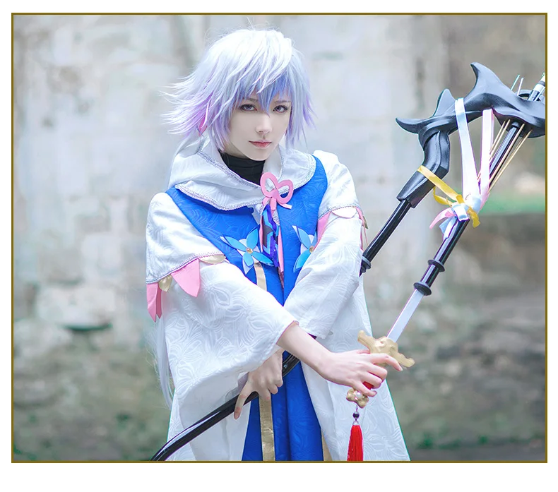 [Сток] Fate/Grand Order FGO Merlin косплей костюм цветок волшебник Мерлин Хэллоуин костюм для женщин