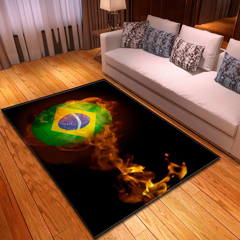 3D Dream Children flame Football Carpets for Living Room Bedroom Area Rugs Soft Flannel Baby Play Crawl Mats Kids Game Carpet - Цвет: L19010319