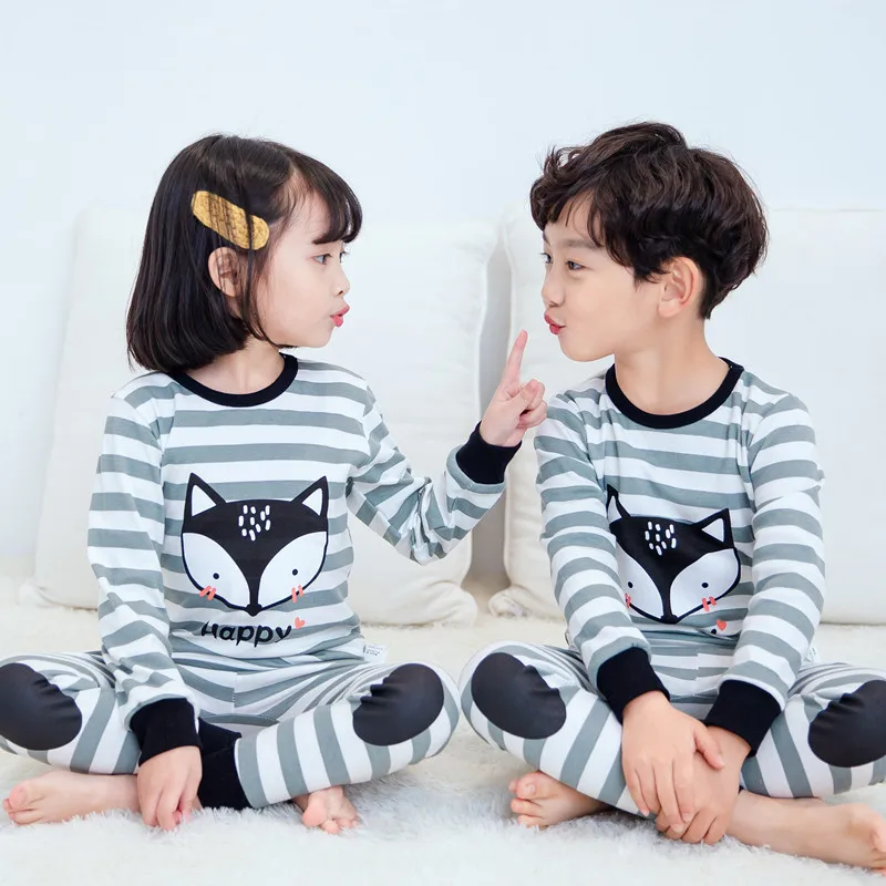 Детская одежда для маленьких мальчиков сна девочек зимние хлопковые комплекты