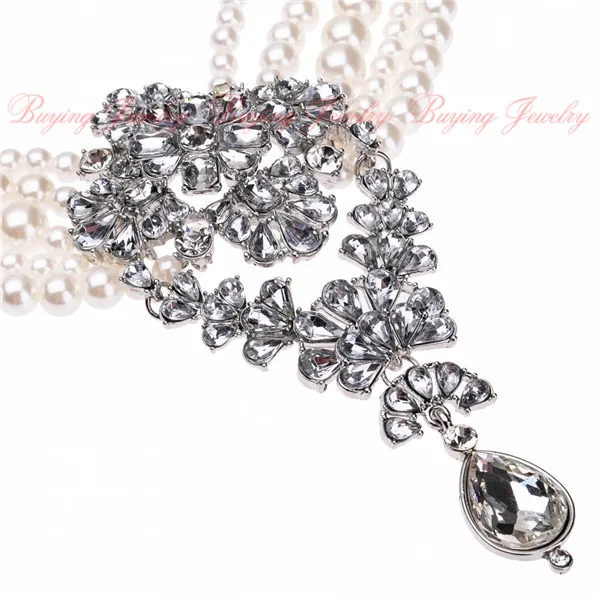 Attractive White Pearl Glass Beads Layered Bib Choker Pendant Necklace Wedding Shining Jewelry Gift | Украшения и аксессуары