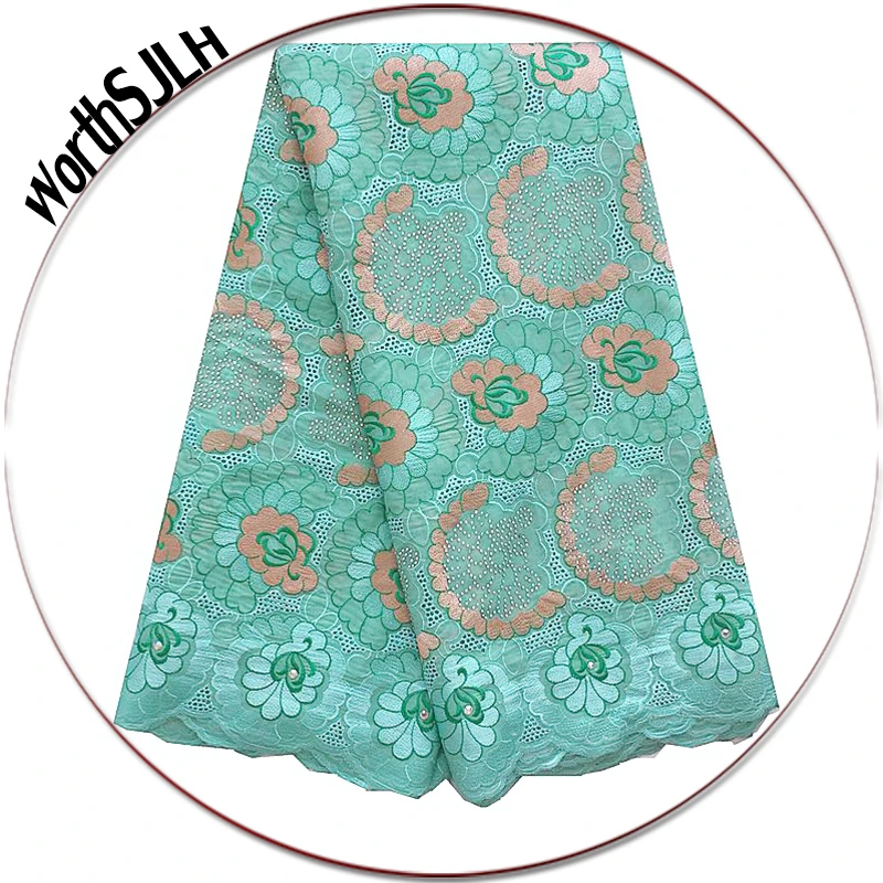 Роскошная хлопчатобумажная африканская кружевная ткань швейцарская вуаль