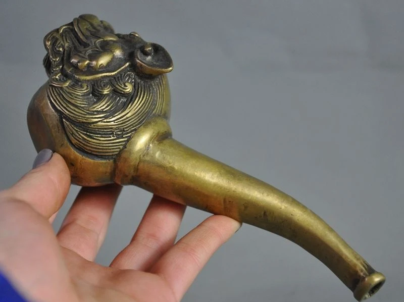 Бесплатная доставка 6 &quotСтарый Китайский Бронзовый феншуй Foo собака голова льва