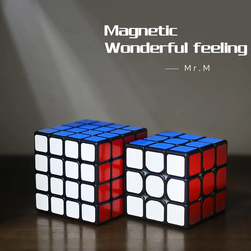Магнитный магический куб Sengso 3x3x3 Mr.M 4x4x4 магнитные кубики головоломки наклейки