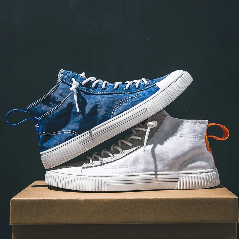 2019 Hot Men Shoes Fashion Denim High Tops Sneakers Autumn Footwear For Man New Casual | Обувь