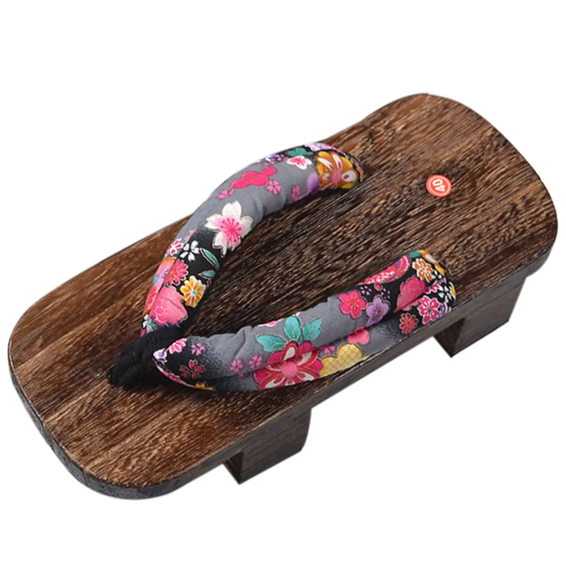 1 Hot Sale Geta Clogs Traditional Japanese Wooden Flip Flops Floral Home Slippers for Women Anti-slip Geta Sandal Zapatos De Mujer - Цвет: 1